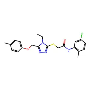 N-(5-chloro-2-methylphenyl)-2-({4-ethyl-5-[(4-methylphenoxy)methyl]-4H-1,2,4-triazol-3-yl}sulfanyl)acetamide structure