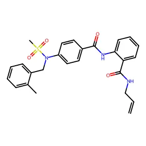 2-[[4-[(2-methylphenyl)methyl-methylsulfonylamino]benzoyl]amino]-N-prop-2-enylbenzamide structure