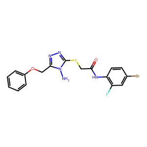 2-[[4-amino-5-(phenoxymethyl)-1,2,4-triazol-3-yl]sulfanyl]-N-(4-bromo-2-fluorophenyl)acetamide structure