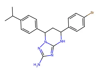 5-(4-bromophenyl)-7-[4-(propan-2-yl)phenyl]-4,5,6,7-tetrahydro[1,2,4]triazolo[1,5-a]pyrimidin-2-amine structure