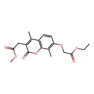 methyl [7-(2-ethoxy-2-oxoethoxy)-4,8-dimethyl-2-oxo-2H-chromen-3-yl]acetate structure