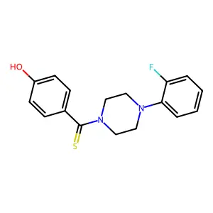 4-[4-(2-Fluorophenyl)piperazin-4-ium-1-carbothioyl]phenolate structure