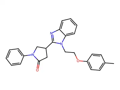 4-{1-[2-(4-methylphenoxy)ethyl]-1H-1,3-benzodiazol-2-yl}-1-phenylpyrrolidin-2-one structure