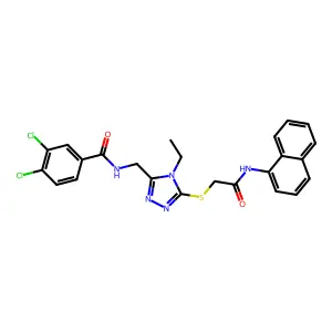 3,4-dichloro-N-[(4-ethyl-5-{[2-(naphthalen-1-ylamino)-2-oxoethyl]sulfanyl}-4H-1,2,4-triazol-3-yl)methyl]benzamide structure