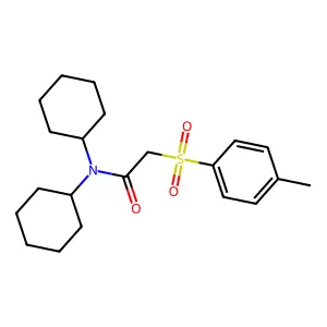 N,N-dicyclohexyl-2-(4-methylphenyl)sulfonylacetamide structure