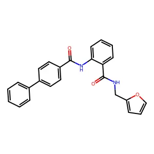 N-(furan-2-ylmethyl)-2-[(4-phenylbenzoyl)amino]benzamide structure