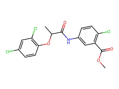 Methyl 2-chloro-5-{[2-(2,4-dichlorophenoxy)propanoyl]amino}benzoate structure