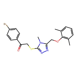 1-(4-bromophenyl)-2-({5-[(2,6-dimethylphenoxy)methyl]-4-methyl-4H-1,2,4-triazol-3-yl}sulfanyl)ethanone structure