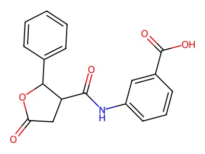 3-[(5-Oxo-2-phenyloxolane-3-carbonyl)amino]benzoic acid structure