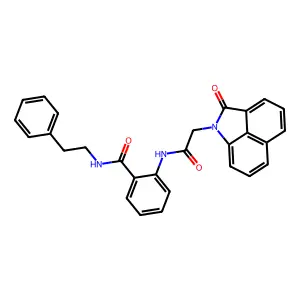2-{[(2-oxobenzo[cd]indol-1(2H)-yl)acetyl]amino}-N-(2-phenylethyl)benzamide structure