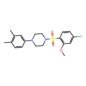 1-(4-Chloro-2-methoxyphenyl)sulfonyl-4-(3,4-dimethylphenyl)piperazine structure