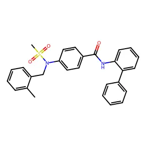 4-[(2-methylphenyl)methyl-methylsulfonylamino]-N-(2-phenylphenyl)benzamide structure