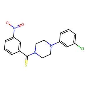 [4-(3-Chlorophenyl)piperazin-1-yl]-(3-nitrophenyl)methanethione structure