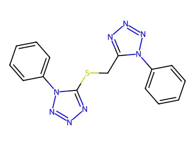 1-phenyl-5-{[(1-phenyl-1H-tetrazol-5-yl)methyl]sulfanyl}-1H-tetrazole structure