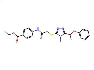 Ethyl 4-[[2-[[4-methyl-5-(1-phenoxyethyl)-1,2,4-triazol-3-yl]sulfanyl]acetyl]amino]benzoate structure