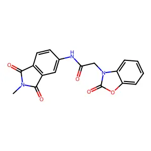 N-(2-methyl-1,3-dioxoisoindol-5-yl)-2-(2-oxo-1,3-benzoxazol-3-yl)acetamide structure