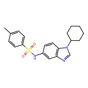 N-(1-cyclohexylbenzimidazol-5-yl)-4-methylbenzenesulfonamide structure