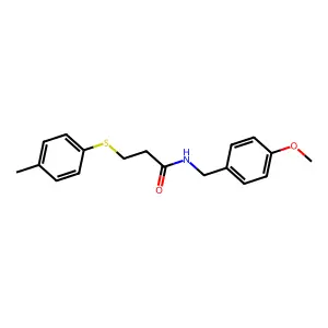 N-(4-methoxybenzyl)-3-[(4-methylphenyl)sulfanyl]propanamide structure