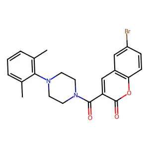 6-Bromo-3-[4-(2,6-dimethylphenyl)piperazine-1-carbonyl]chromen-2-one structure