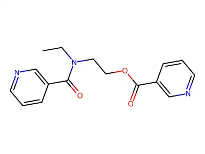 3-Pyridinecarboxylic acid, 2-(ethyl(3-pyridinylcarbonyl)amino)ethyl ester structure