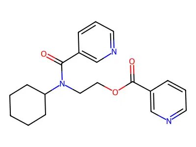 3-Pyridinecarboxylic acid, 2-(cyclohexyl(3-pyridinylcarbonyl)amino)ethyl ester structure