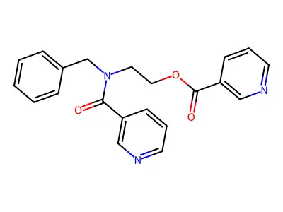 3-Pyridinecarboxylic acid, 2-((phenylmethyl)(3-pyridinylcarbonyl)amino)ethyl ester structure