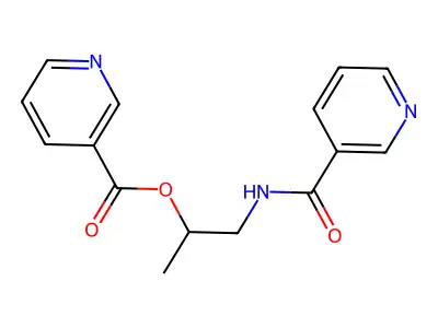 3-Pyridinecarboxylic acid, 1-methyl-2-((3-pyridinylcarbonyl)amino)ethyl ester structure