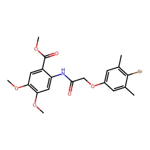 Methyl 2-{[(4-bromo-3,5-dimethylphenoxy)acetyl]amino}-4,5-dimethoxybenzoate structure