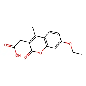(7-ethoxy-4-methyl-2-oxo-2H-chromen-3-yl)acetic acid structure