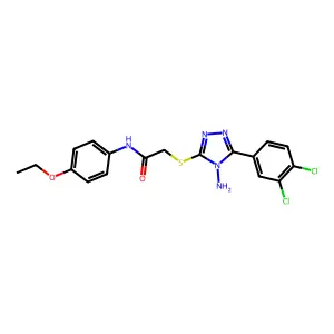 2-[[4-amino-5-(3,4-dichlorophenyl)-1,2,4-triazol-3-yl]sulfanyl]-N-(4-ethoxyphenyl)acetamide structure