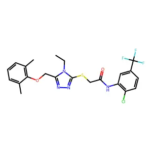 N-[2-chloro-5-(trifluoromethyl)phenyl]-2-({5-[(2,6-dimethylphenoxy)methyl]-4-ethyl-4H-1,2,4-triazol-3-yl}sulfanyl)acetamide structure