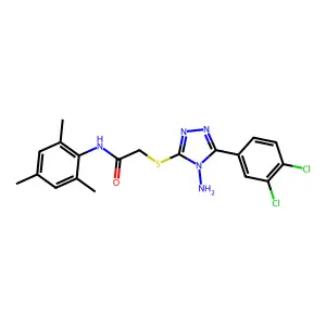 2-[[4-amino-5-(3,4-dichlorophenyl)-1,2,4-triazol-3-yl]sulfanyl]-N-(2,4,6-trimethylphenyl)acetamide structure
