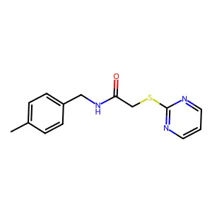 N-(4-methylbenzyl)-2-(pyrimidin-2-ylsulfanyl)acetamide structure