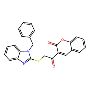 3-[2-(1-Benzylbenzimidazol-2-yl)sulfanylacetyl]chromen-2-one structure
