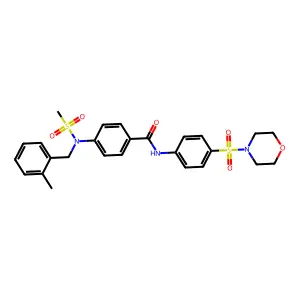 4-[(2-methylphenyl)methyl-methylsulfonylamino]-N-(4-morpholin-4-ylsulfonylphenyl)benzamide structure