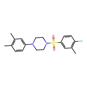 1-(3,4-Dimethylphenyl)-4-((4-fluoro-3-methylphenyl)sulfonyl)piperazine structure