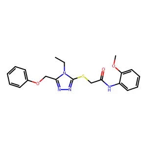 2-[[4-ethyl-5-(phenoxymethyl)-1,2,4-triazol-3-yl]sulfanyl]-N-(2-methoxyphenyl)acetamide structure