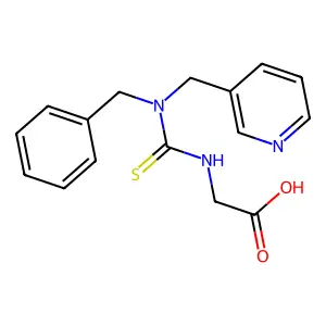 ({[Benzyl(pyridin-3-ylmethyl)amino]-carbonothioyl}amino)acetic acid structure