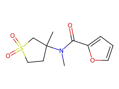 N-methyl-N-(3-methyl-1,1-dioxothiolan-3-yl)furan-2-carboxamide structure