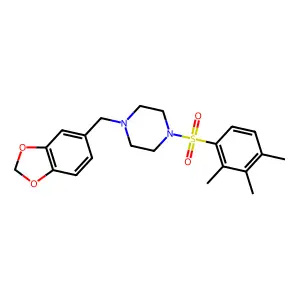 1-(Benzo[d][1,3]dioxol-5-ylmethyl)-4-((2,3,4-trimethylphenyl)sulfonyl)piperazine structure
