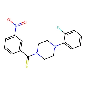 [4-(2-Fluorophenyl)piperazin-1-yl]-(3-nitrophenyl)methanethione structure