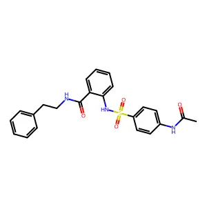 2-({[4-(acetylamino)phenyl]sulfonyl}amino)-N-(2-phenylethyl)benzamide structure