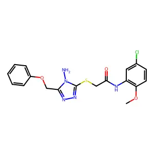 2-[[4-amino-5-(phenoxymethyl)-1,2,4-triazol-3-yl]sulfanyl]-N-(5-chloro-2-methoxyphenyl)acetamide structure