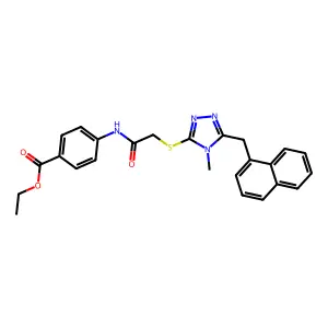 ethyl 4-[({[4-methyl-5-(naphthalen-1-ylmethyl)-4H-1,2,4-triazol-3-yl]sulfanyl}acetyl)amino]benzoate structure