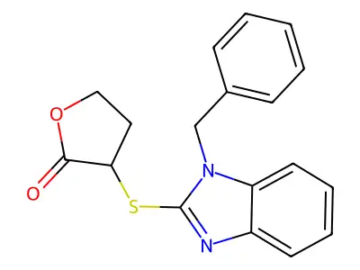 3-(1-Benzylbenzimidazol-2-yl)sulfanyloxolan-2-one structure