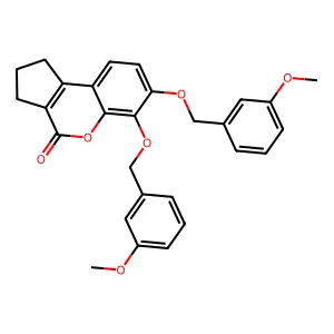 6,7-bis[(3-methoxybenzyl)oxy]-2,3-dihydrocyclopenta[c]chromen-4(1H)-one structure