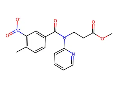 Methyl 3-(4-methyl-3-nitro-N-(pyridin-2-yl)benzamido)propanoate structure