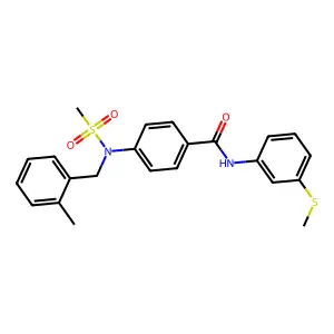 4-[(2-methylbenzyl)(methylsulfonyl)amino]-N-[3-(methylsulfanyl)phenyl]benzamide structure