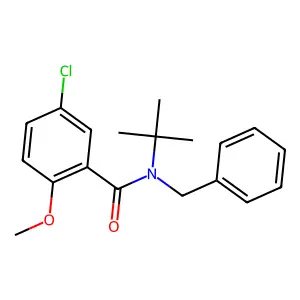 N-benzyl-N-tert-butyl-5-chloro-2-methoxybenzamide structure