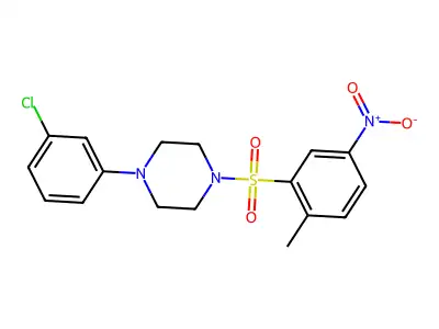 1-(3-Chlorophenyl)-4-(2-methyl-5-nitrobenzenesulfonyl)piperazine structure